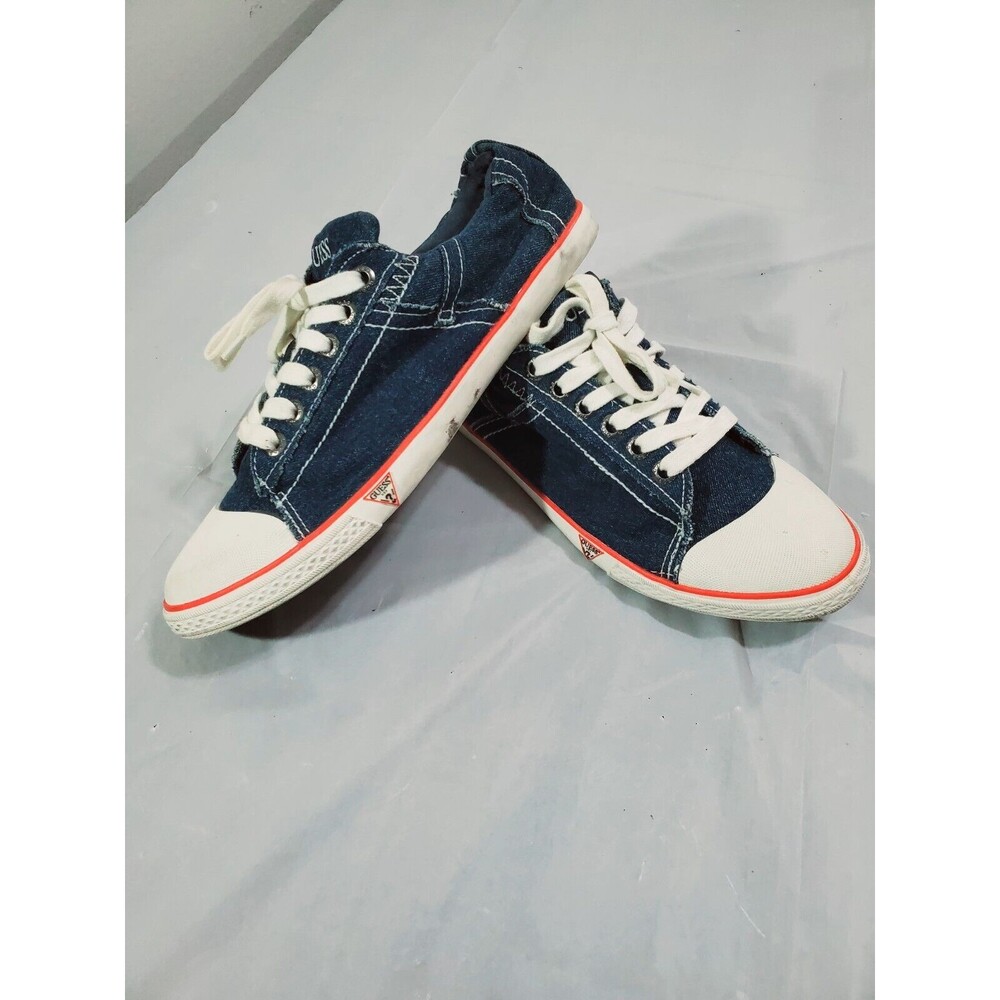 Guess Signature Low Top Lace Up Canvas Flat Shoes Size 11M Women's